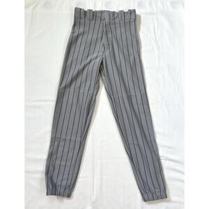 Champro‎ Men's Pinstripe Baseball Pants Elastic Cuff Medium Gray W/ Black Stripe